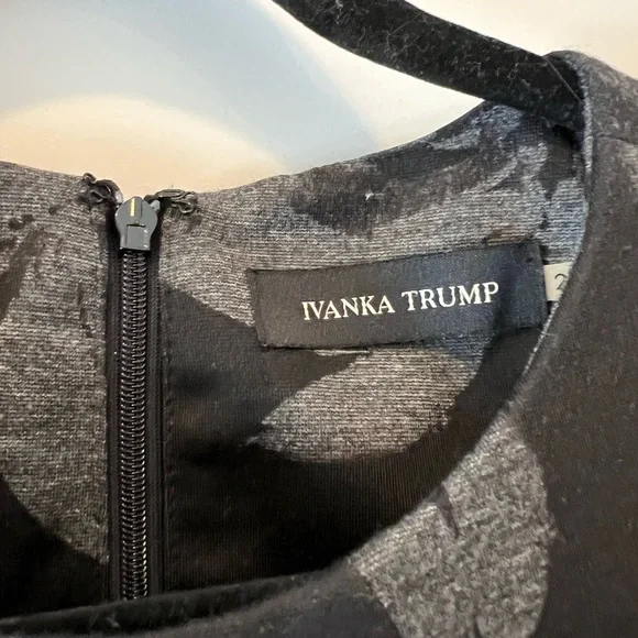 Ivanka Trump Black and Gray Floral Midi Dress - Picture 4 of 4